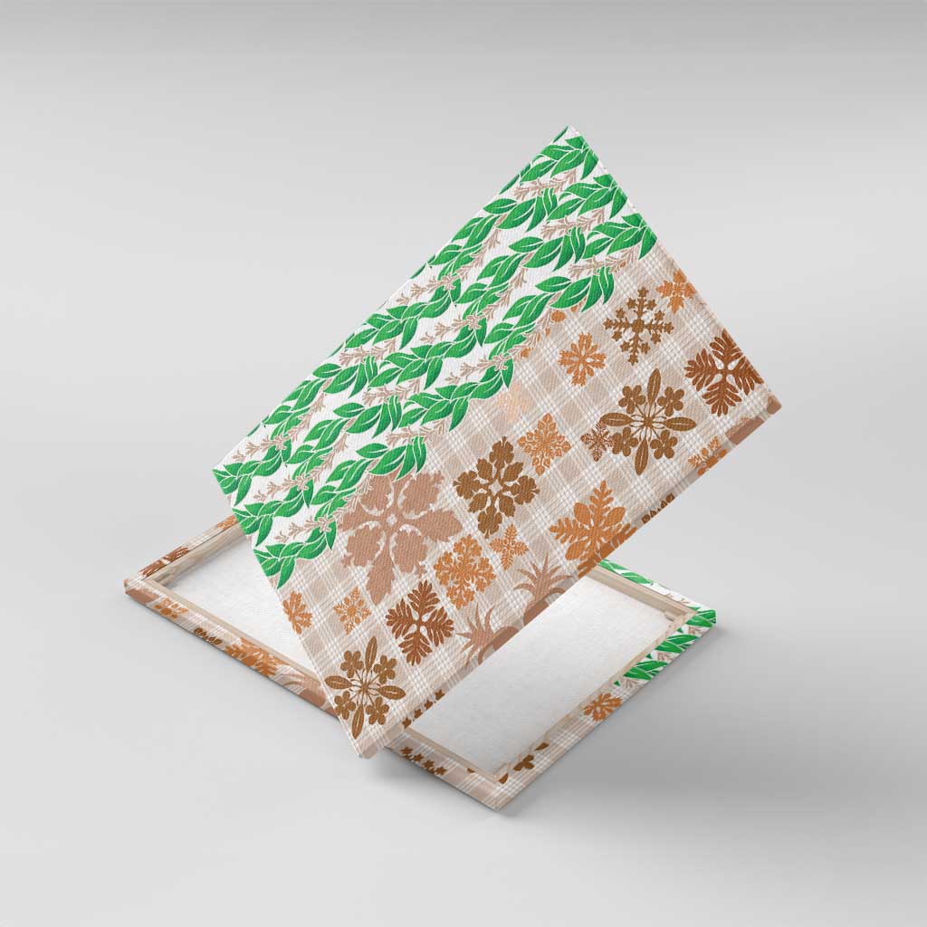 Aloha Hawaii Palaka Tuberose Lei Canvas Wall Art Hawaiian Quilt Seamless Style - Polynesian Pride