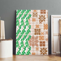 Aloha Hawaii Palaka Tuberose Lei Canvas Wall Art Hawaiian Quilt Seamless Style - Polynesian Pride