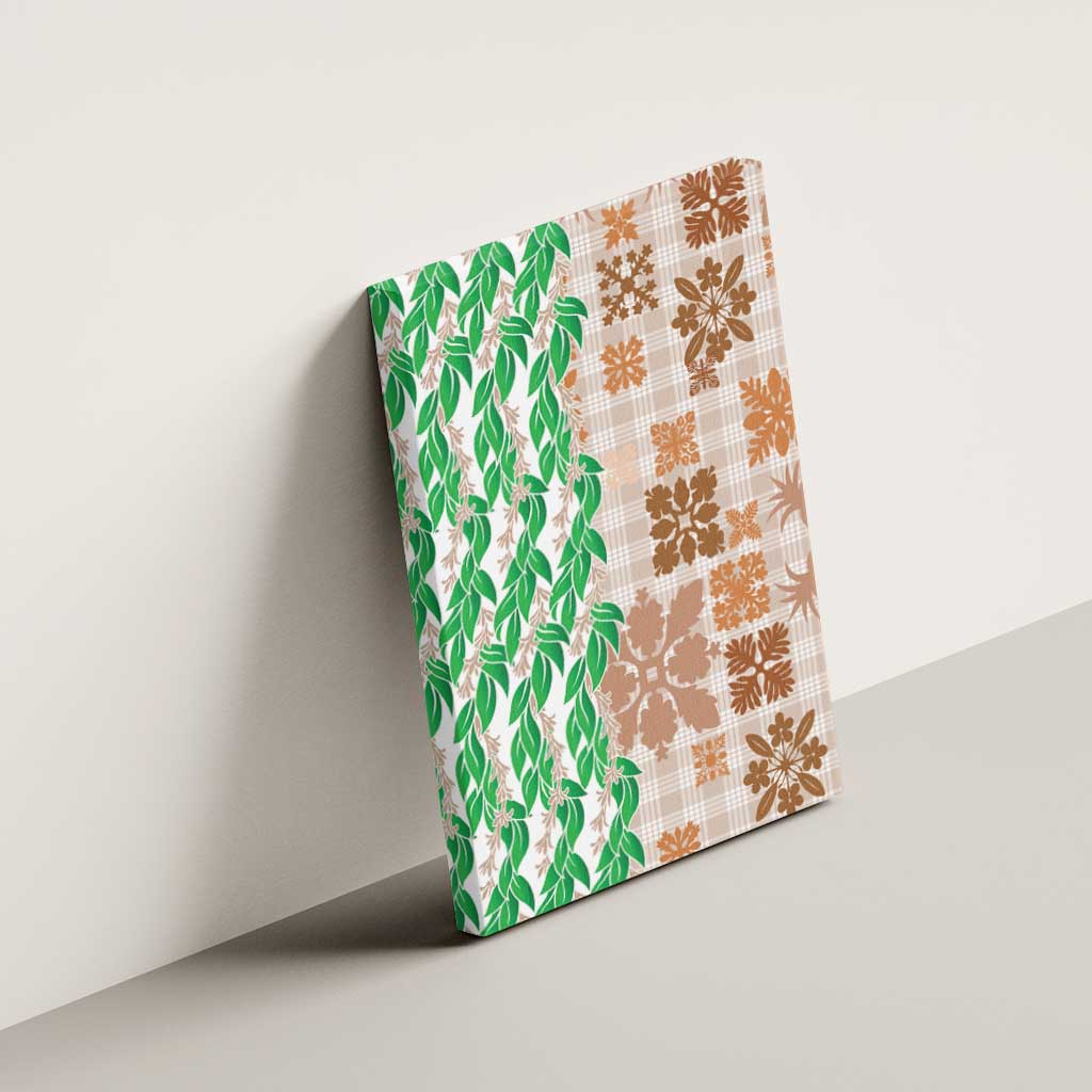 Aloha Hawaii Palaka Tuberose Lei Canvas Wall Art Hawaiian Quilt Seamless Style - Polynesian Pride