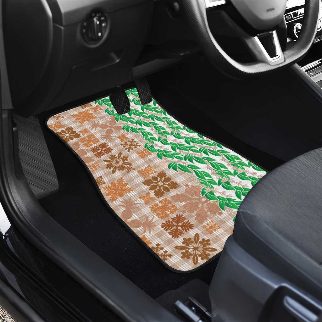Aloha Hawaii Palaka Tuberose Lei Car Mats Hawaiian Quilt Seamless Style - Polynesian Pride