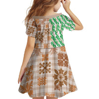 Aloha Hawaii Palaka Tuberose Lei Family Matching Long Sleeve Bodycon Dress and Hawaiian Shirt Hawaiian Quilt Seamless Style - Polynesian Pride