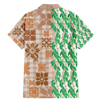 Aloha Hawaii Palaka Tuberose Lei Family Matching Long Sleeve Bodycon Dress and Hawaiian Shirt Hawaiian Quilt Seamless Style - Polynesian Pride