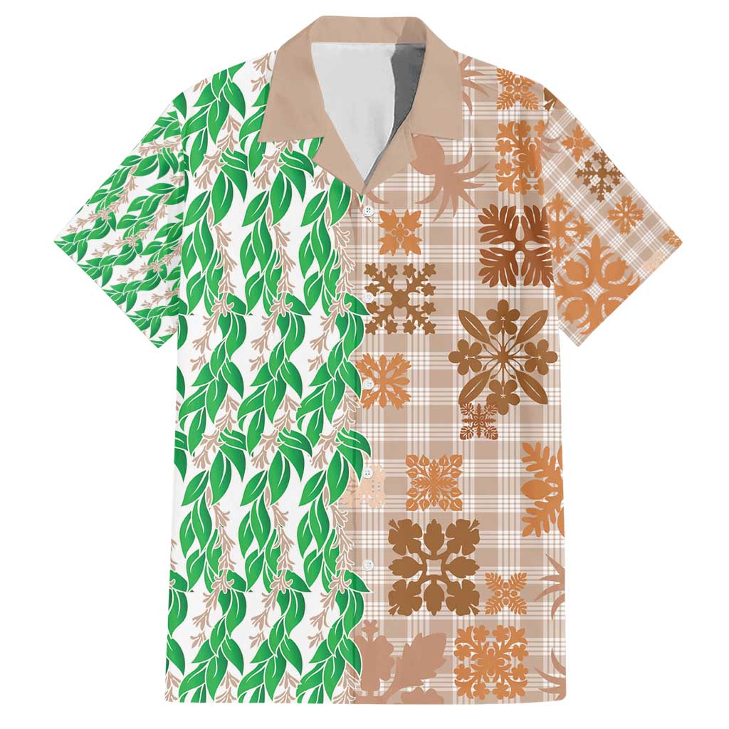 Aloha Hawaii Palaka Tuberose Lei Family Matching Short Sleeve Bodycon Dress and Hawaiian Shirt Hawaiian Quilt Seamless Style - Polynesian Pride