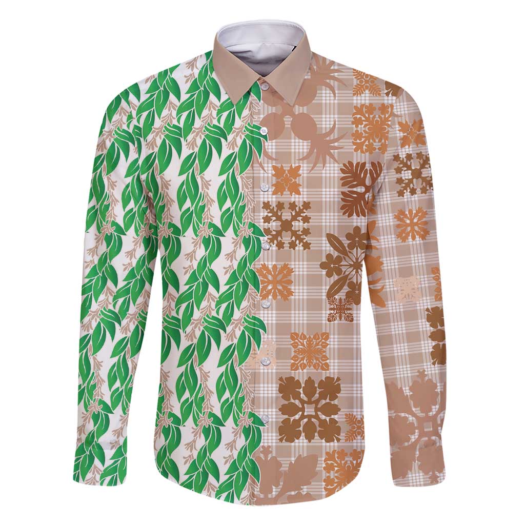 Aloha Hawaii Palaka Tuberose Lei Family Matching Summer Maxi Dress and Hawaiian Shirt Hawaiian Quilt Seamless Style - Polynesian Pride