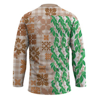 Aloha Hawaii Palaka Tuberose Lei Hockey Jersey Hawaiian Quilt Seamless Style - Polynesian Pride
