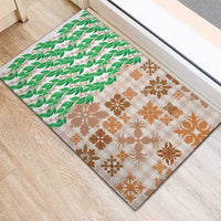 Aloha Hawaii Palaka Tuberose Lei Rubber Doormat Hawaiian Quilt Seamless Style - Polynesian Pride