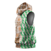 Aloha Hawaii Palaka Tuberose Lei Sleeveless Hoodie Hawaiian Quilt Seamless Style - Polynesian Pride