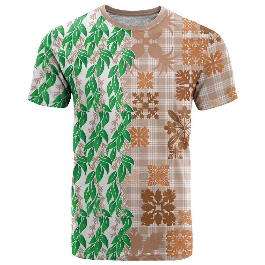 Aloha Hawaii Palaka Tuberose Lei T Shirt Hawaiian Quilt Seamless Style - Polynesian Pride