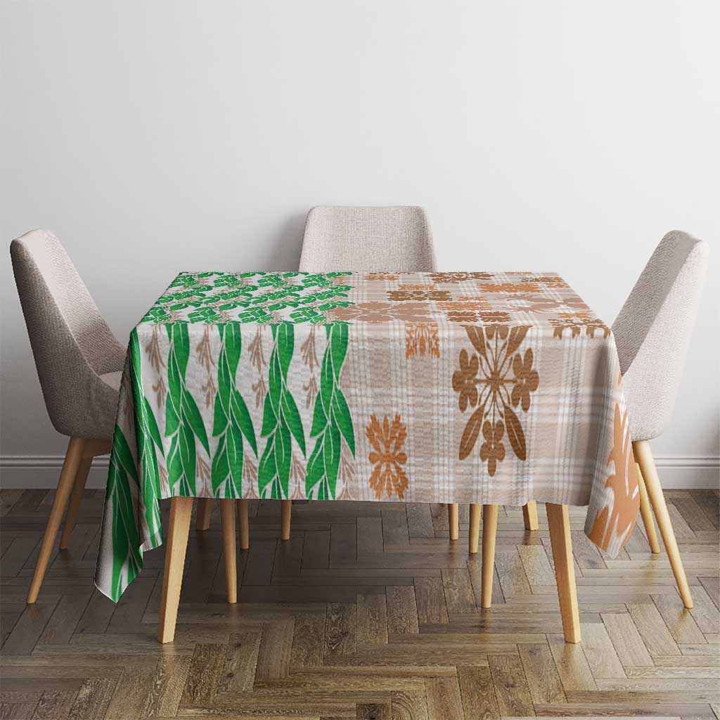 Aloha Hawaii Palaka Tuberose Lei Tablecloth Hawaiian Quilt Seamless Style - Polynesian Pride