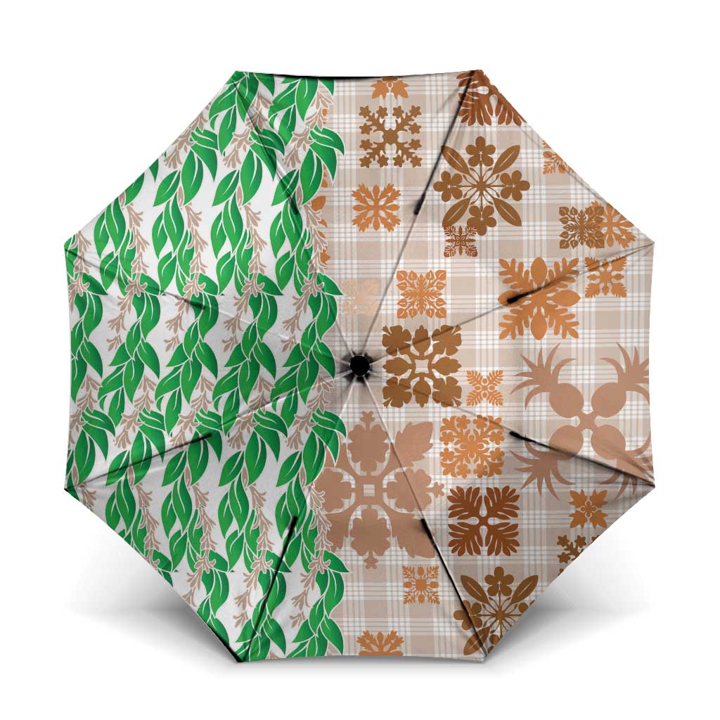 Aloha Hawaii Palaka Tuberose Lei Umbrella Hawaiian Quilt Seamless Style - Polynesian Pride