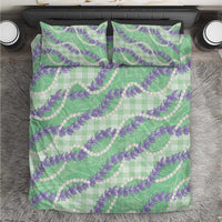 Pastel Green Hawaii Palaka Honohono Pikake Bedding Set Hawaiian Orchid Lei Polynesian Pattern - Polynesian Pride