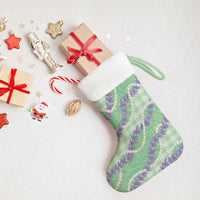 Pastel Green Hawaii Palaka Honohono Pikake Christmas Stocking Hawaiian Orchid Lei Polynesian Pattern - Polynesian Pride