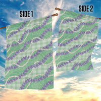 Pastel Green Hawaii Palaka Honohono Pikake Garden Flag Hawaiian Orchid Lei Polynesian Pattern - Polynesian Pride