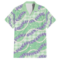 Pastel Green Hawaii Palaka Honohono Pikake Hawaiian Shirt Hawaiian Orchid Lei Polynesian Pattern - Polynesian Pride