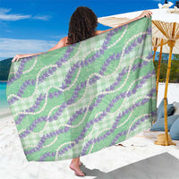Pastel Green Hawaii Palaka Honohono Pikake Sarong Hawaiian Orchid Lei Polynesian Pattern - Polynesian Pride