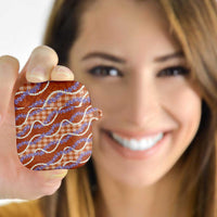 Orange Hawaii Palaka Honohono Pikake AirPods Case Hawaiian Orchid Lei Polynesian Pattern - Polynesian Pride