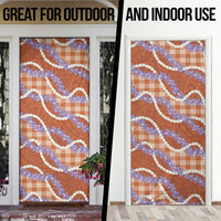 Orange Hawaii Palaka Honohono Pikake Door Cover Hawaiian Orchid Lei Polynesian Pattern - Polynesian Pride