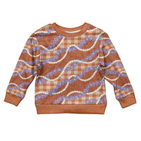 Orange Hawaii Palaka Honohono Pikake Kid Ugly Christmas Sweater Hawaiian Orchid Lei Polynesian Pattern - Polynesian Pride