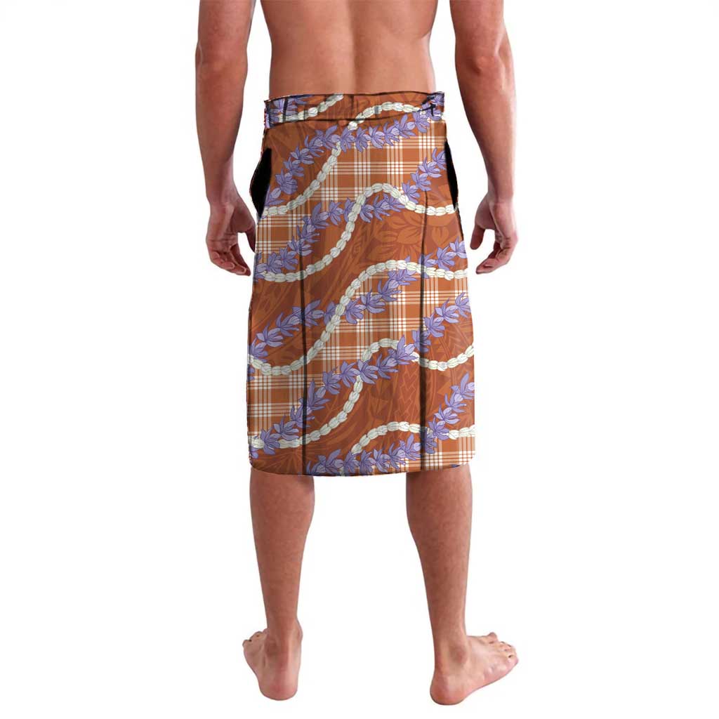 Orange Hawaii Palaka Honohono Pikake Lavalava Hawaiian Orchid Lei Polynesian Pattern - Polynesian Pride