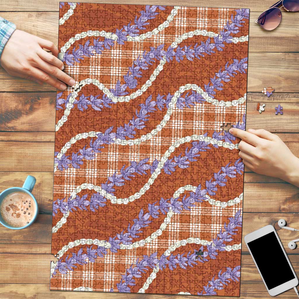 Orange Hawaii Palaka Honohono Pikake Puzzle Hawaiian Orchid Lei Polynesian Pattern - Polynesian Pride