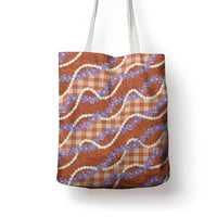 Orange Hawaii Palaka Honohono Pikake Tote Bag Hawaiian Orchid Lei Polynesian Pattern - Polynesian Pride