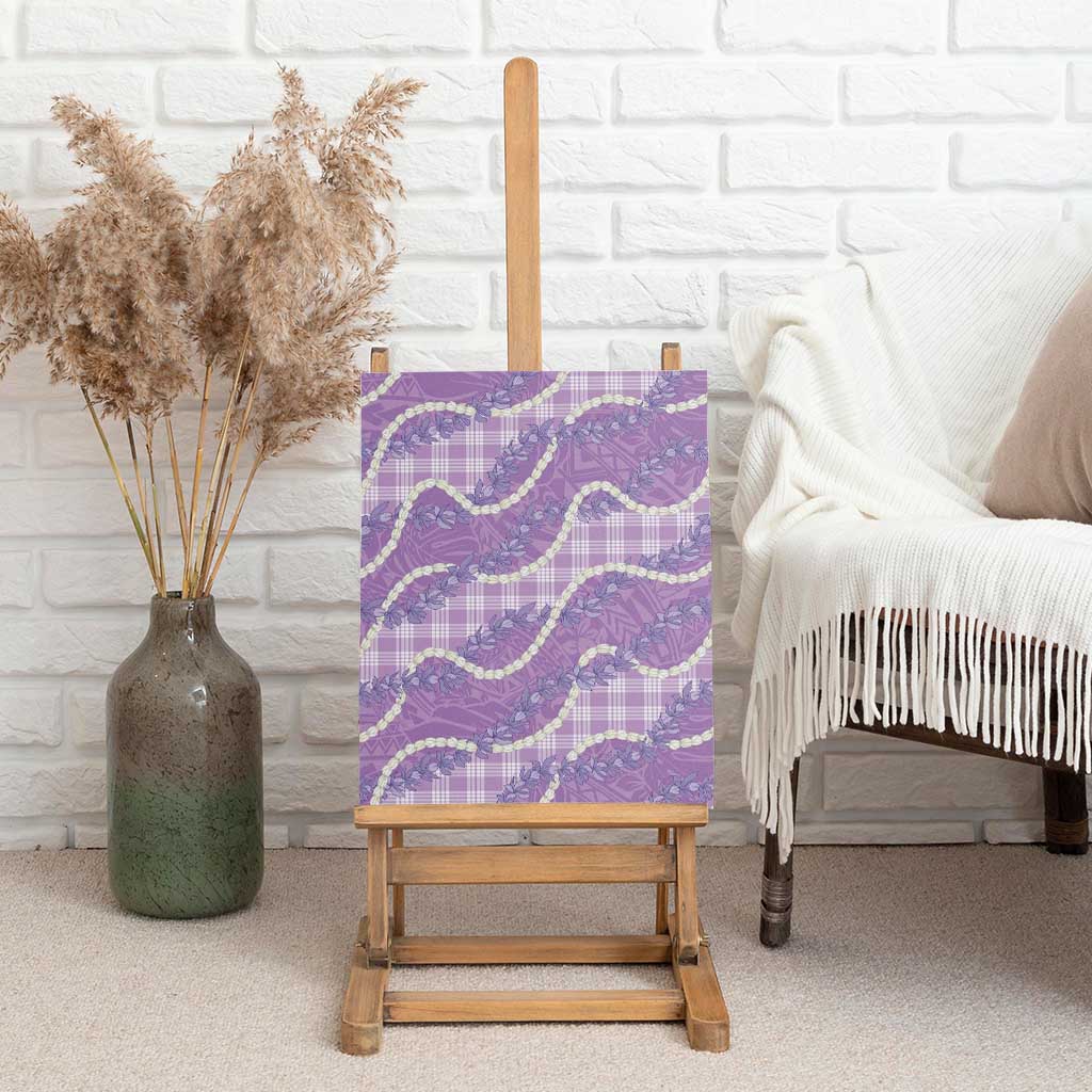 Purple Hawaii Palaka Honohono Pikake Canvas Wall Art Hawaiian Orchid Lei Polynesian Pattern - Polynesian Pride