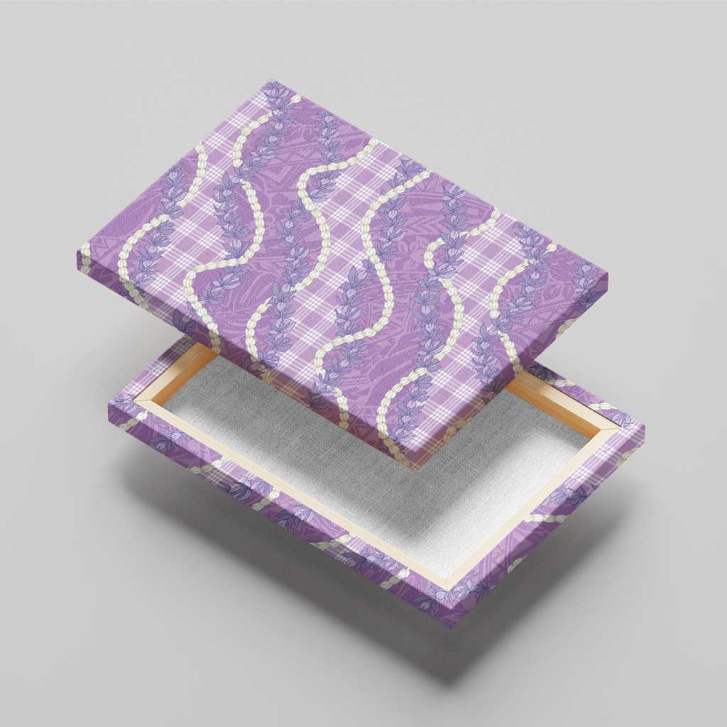 Purple Hawaii Palaka Honohono Pikake Canvas Wall Art Hawaiian Orchid Lei Polynesian Pattern - Polynesian Pride