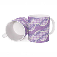 Purple Hawaii Palaka Honohono Pikake Ceramic Mug Hawaiian Orchid Lei Polynesian Pattern - Polynesian Pride
