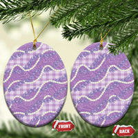 Purple Hawaii Palaka Honohono Pikake Ceramic Ornament Hawaiian Orchid Lei Polynesian Pattern - Polynesian Pride
