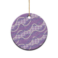 Purple Hawaii Palaka Honohono Pikake Ceramic Ornament Hawaiian Orchid Lei Polynesian Pattern - Polynesian Pride