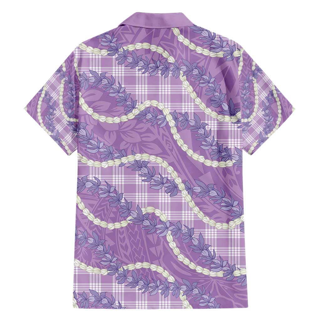 Purple Hawaii Palaka Honohono Pikake Hawaiian Shirt Hawaiian Orchid Lei Polynesian Pattern - Polynesian Pride