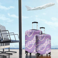 Purple Hawaii Palaka Honohono Pikake Luggage Cover Hawaiian Orchid Lei Polynesian Pattern - Polynesian Pride