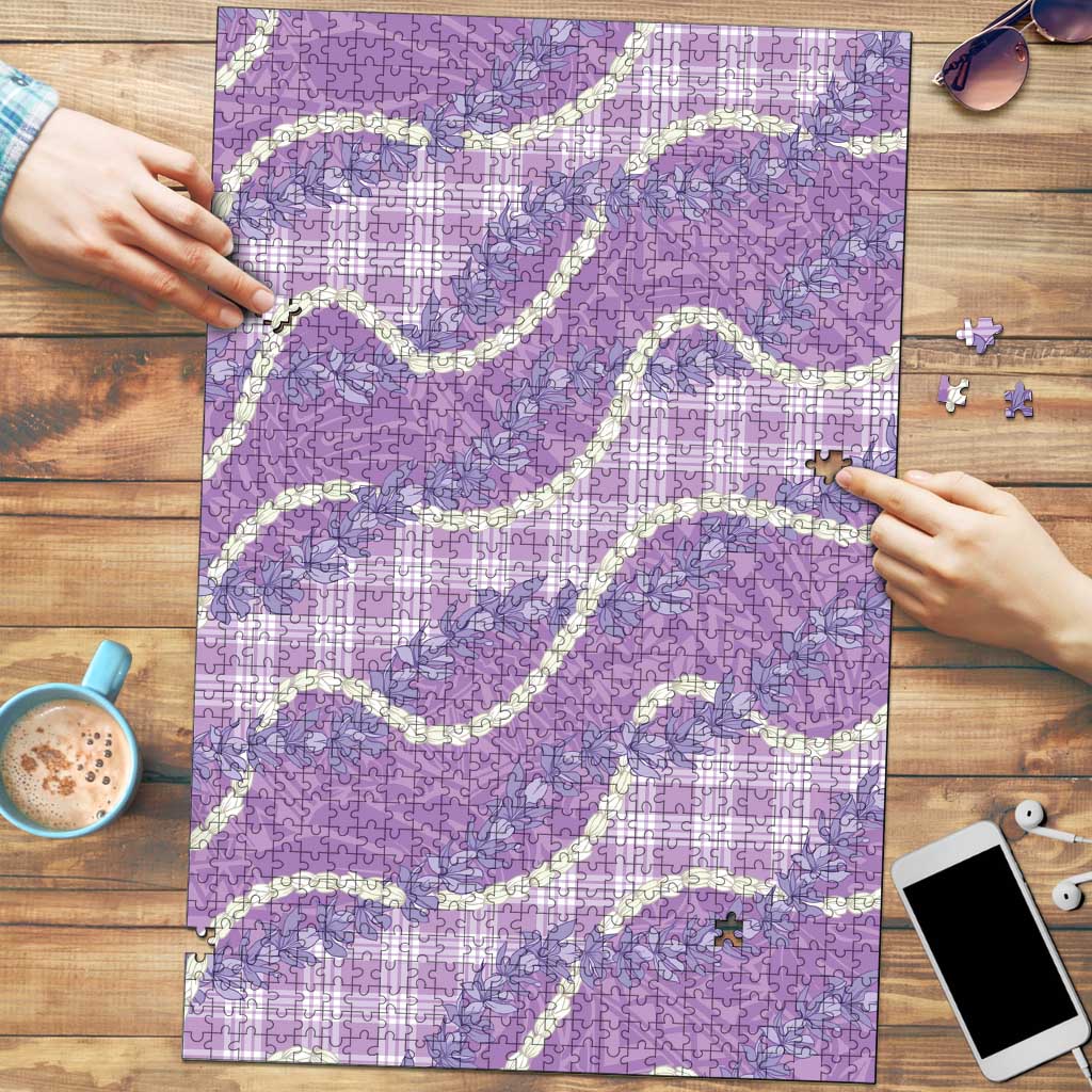 Purple Hawaii Palaka Honohono Pikake Puzzle Hawaiian Orchid Lei Polynesian Pattern - Polynesian Pride
