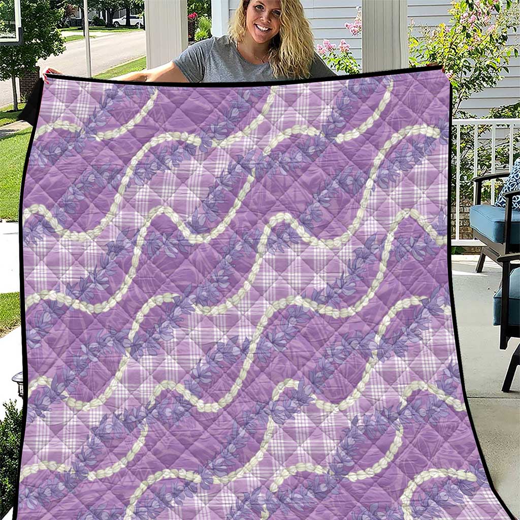 Purple Hawaii Palaka Honohono Pikake Quilt Hawaiian Orchid Lei Polynesian Pattern - Polynesian Pride