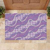 Purple Hawaii Palaka Honohono Pikake Rubber Doormat Hawaiian Orchid Lei Polynesian Pattern - Polynesian Pride