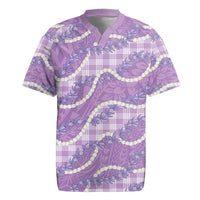 Purple Hawaii Palaka Honohono Pikake Rugby Jersey Hawaiian Orchid Lei Polynesian Pattern - Polynesian Pride