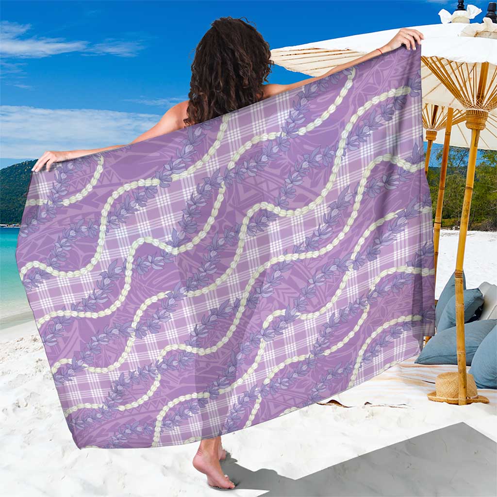 Purple Hawaii Palaka Honohono Pikake Sarong Hawaiian Orchid Lei Polynesian Pattern - Polynesian Pride