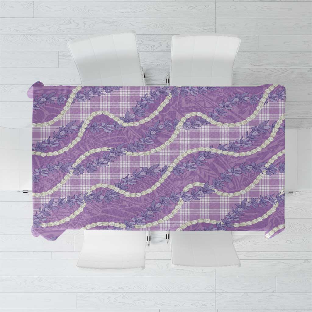 Purple Hawaii Palaka Honohono Pikake Tablecloth Hawaiian Orchid Lei Polynesian Pattern - Polynesian Pride