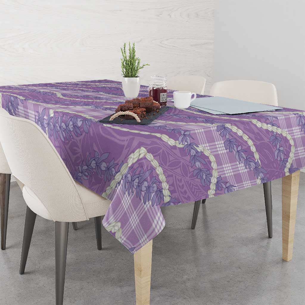 Purple Hawaii Palaka Honohono Pikake Tablecloth Hawaiian Orchid Lei Polynesian Pattern - Polynesian Pride