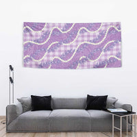 Purple Hawaii Palaka Honohono Pikake Tapestry Hawaiian Orchid Lei Polynesian Pattern - Polynesian Pride