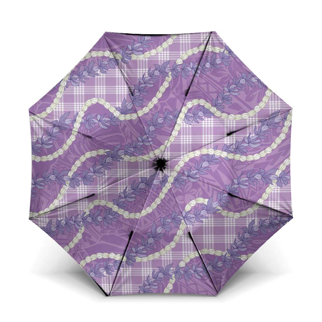 Purple Hawaii Palaka Honohono Pikake Umbrella Hawaiian Orchid Lei Polynesian Pattern - Polynesian Pride