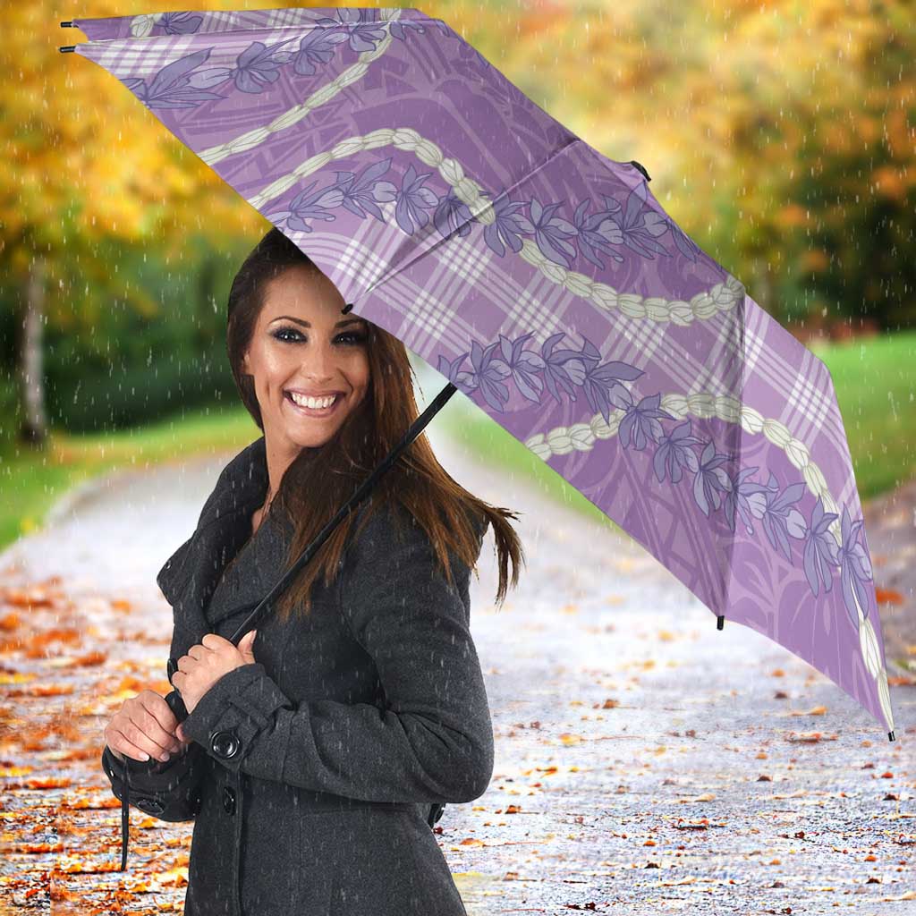 Purple Hawaii Palaka Honohono Pikake Umbrella Hawaiian Orchid Lei Polynesian Pattern - Polynesian Pride