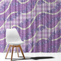 Purple Hawaii Palaka Honohono Pikake Window Curtain Hawaiian Orchid Lei Polynesian Pattern - Polynesian Pride