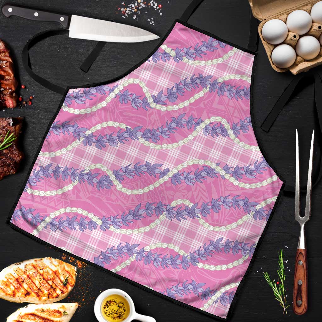 Pink Hawaii Palaka Honohono Pikake Apron Hawaiian Orchid Lei Polynesian Pattern - Polynesian Pride