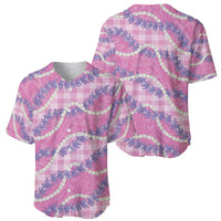 Pink Hawaii Palaka Honohono Pikake Baseball Jersey Hawaiian Orchid Lei Polynesian Pattern - Polynesian Pride