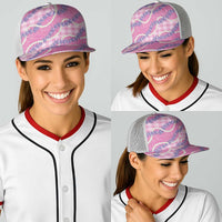Pink Hawaii Palaka Honohono Pikake Baseball Net Cap Hawaiian Orchid Lei Polynesian Pattern - Polynesian Pride