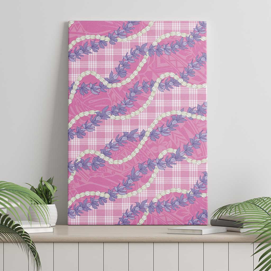 Pink Hawaii Palaka Honohono Pikake Canvas Wall Art Hawaiian Orchid Lei Polynesian Pattern - Polynesian Pride
