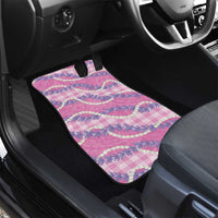 Pink Hawaii Palaka Honohono Pikake Car Mats Hawaiian Orchid Lei Polynesian Pattern - Polynesian Pride