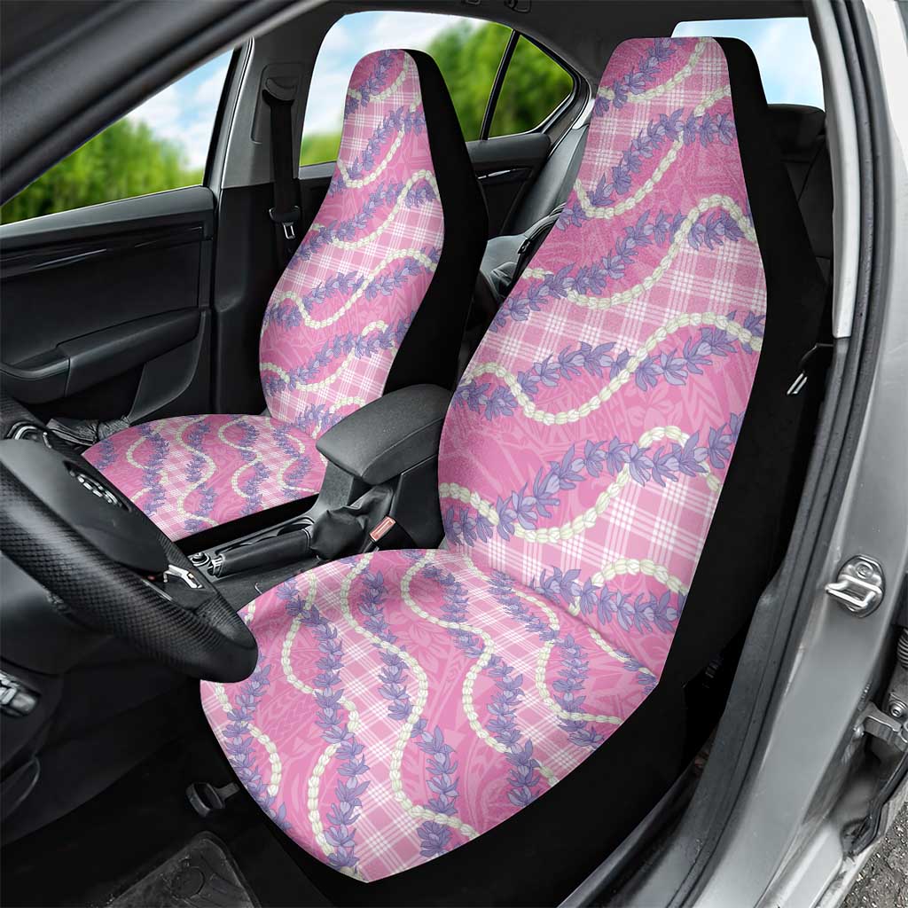 Pink Hawaii Palaka Honohono Pikake Car Seat Cover Hawaiian Orchid Lei Polynesian Pattern - Polynesian Pride