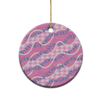 Pink Hawaii Palaka Honohono Pikake Ceramic Ornament Hawaiian Orchid Lei Polynesian Pattern - Polynesian Pride